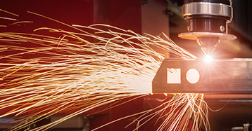 Sparks from Laser Cutting Machine
